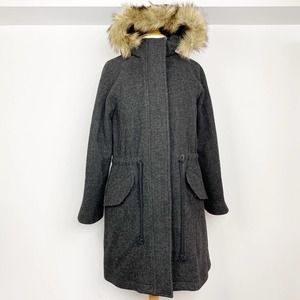 NWT Madewell gray wool blend anorak style coat S